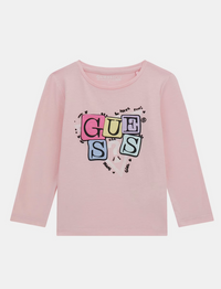 Guess Kids Tee-shirt manches longues rose bébé fille — immagine 1