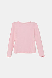 Guess Kids T-shirt ML en viscose rose bébé fille — immagine 2