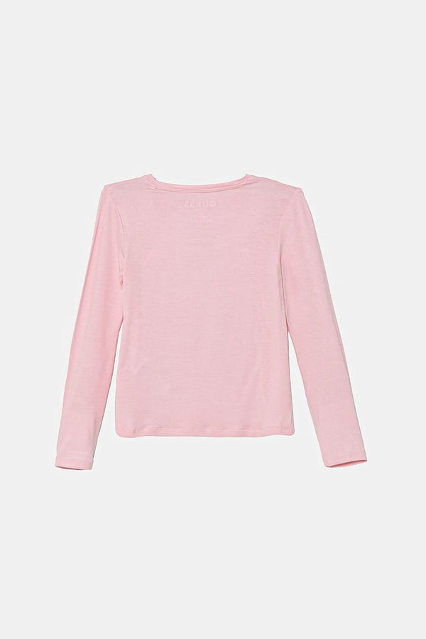 Guess Kids Ls T-Shirt In Vicosa Ros Bambina