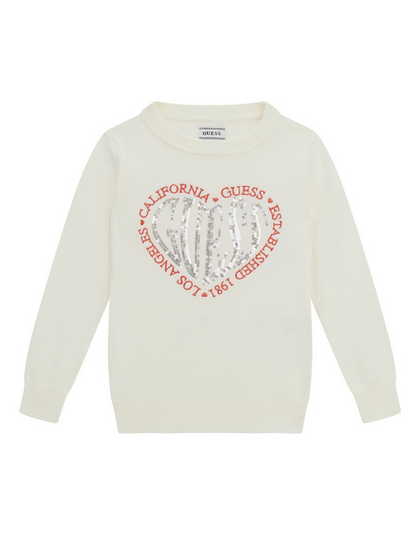 Guess Kids Maglia Maniche Lunghe Bianca Bambina
