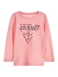 Guess Kids T-shirt manches longues rose bébé fille — immagine 1