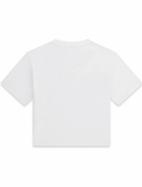 Guess T-Shirt Enfant Fille Manches Courtes Blanche Courte Avec Cœur Central Strass Et Petite Inscription Brodé — immagine 2