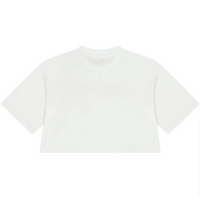 T-Shirt Enfant Fille Guess Manches Courtes Blanche avec Écriture Brodé Fuchsia, Beige et Crème — immagine 2