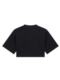 Guess T-Shirt Enfant Fille Manches Courtes Noire avec Inscription Fuchsia Brodé — immagine 2