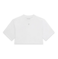 Guess T-Shirt Enfant Fille Manches Courtes Blanche Avec Logo Strass Central Et Inscription Strass Au Dos — immagine 1