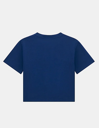 T-shirt Guess Enfant Fille Manches Courtes Bleue Avec G Dessinés En Strass Bleus, Argentés Et Azur — immagine 2