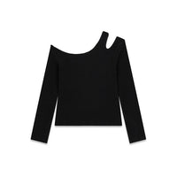 Guess T-shirt Manches Longues Fille Noire Épaule Droite Découverte — immagine 2