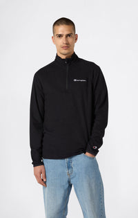 CHAMPION SWEAT EN MICRO-POLAIRE NOIR AVEC DEMI-ZIP HOMME — immagine 2