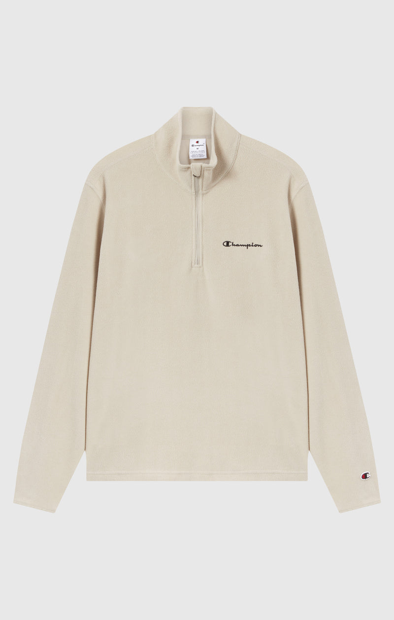 CHAMPION SWEAT EN MICRO-POLAIRE BEIGE AVEC DEMI-ZIP HOMME
