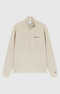 CHAMPION SWEAT EN MICRO-POLAIRE BEIGE AVEC DEMI-ZIP HOMME — immagine 1