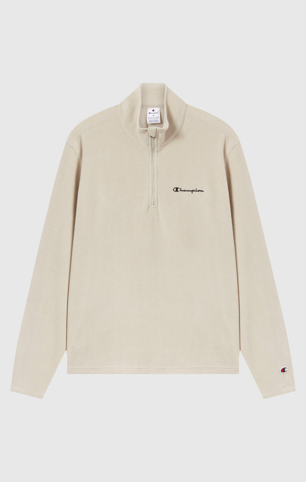 CHAMPION FELPA IN MICROPILE BEIGE CON MEZZA ZIP UOMO