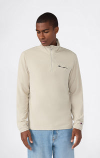 CHAMPION SWEAT EN MICRO-POLAIRE BEIGE AVEC DEMI-ZIP HOMME — immagine 2