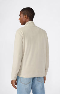CHAMPION SWEAT EN MICRO-POLAIRE BEIGE AVEC DEMI-ZIP HOMME — immagine 3