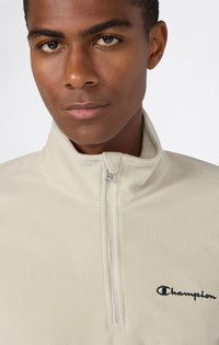 CHAMPION SWEAT EN MICRO-POLAIRE BEIGE AVEC DEMI-ZIP HOMME — immagine 4
