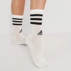 Adidas 3-Stripes Cushioned Crew Socks Calzini Bianchi Unisex