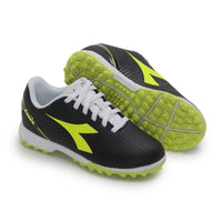 Chaussures de football en salle Diadora Pichichi 4 TF Jr noires et jaunes pour enfants garçons — immagine 2