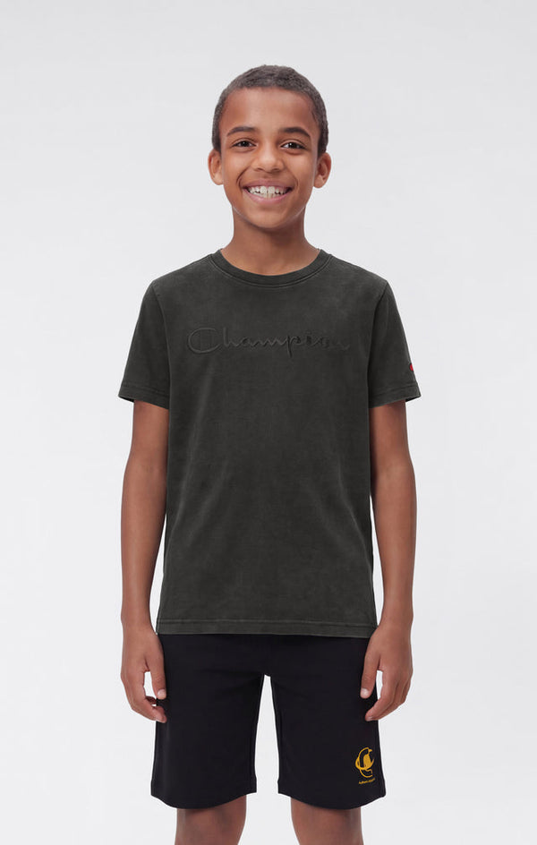 Champion T-Shirt Nera Grigia Bambino