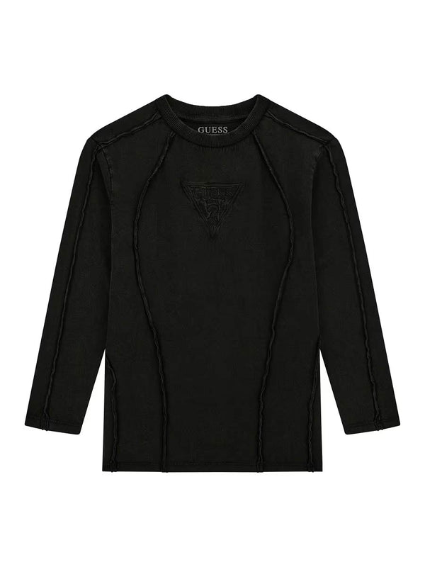 Guess Maglia a Maniche Lunghe Nera Bambini Ragazzi