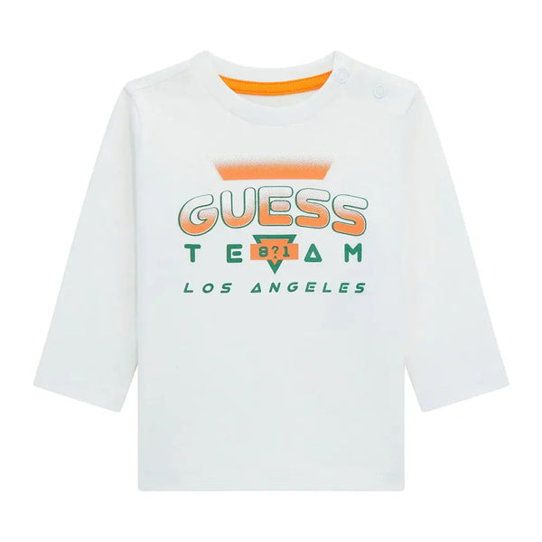 Guess Kids Maglietta Maniche Lunghe Bianca Bambino