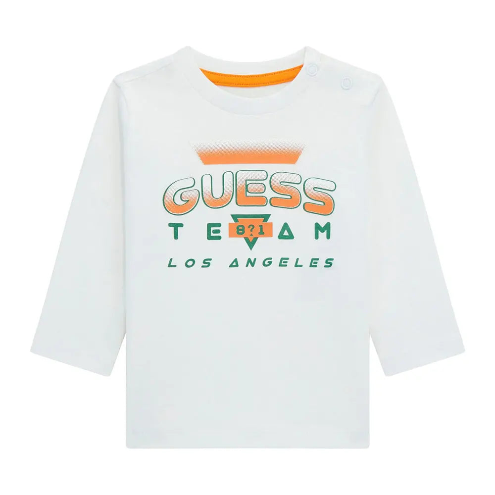 Guess Kids Maglietta Maniche Lunghe Bianca Bambino