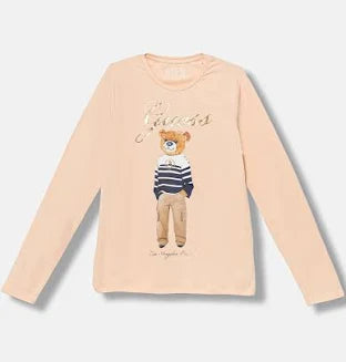 Guess Infant Maglietta Manica Lunga Rosa Bambina