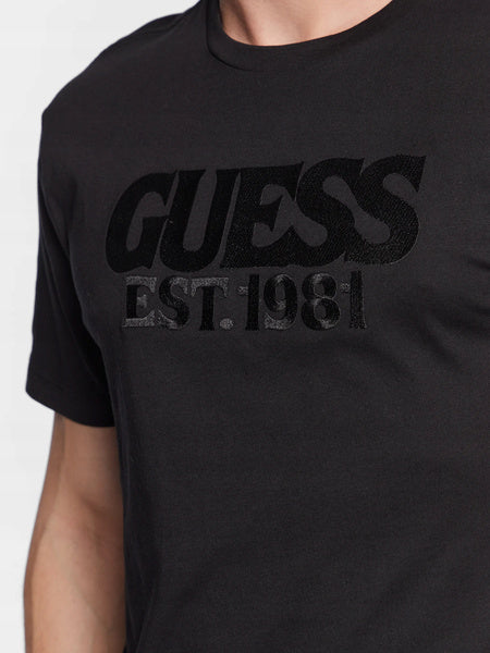 Guess Slim Fit T-Shirt Nera Uomo