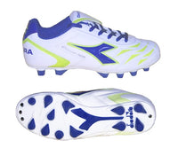 Diadora Classic Aris Jr Chaussures De Football Blanches Bleues Enfants — immagine 2