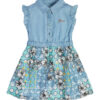Guess Abito in denim combinato in tulle floreale Bambina