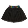 Guess  Stretch Net Midi Skirt Gonna nera  bambina