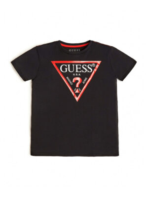 Guess T-shirt Verde Con Logo Centrale Bambini