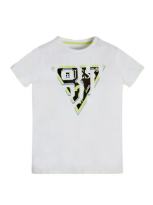 Guess T-shirt Bianca Con Logo Centrale Bambini