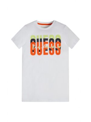 Guess Kid T-shirt Bianca Con Logo Centrale Bambini