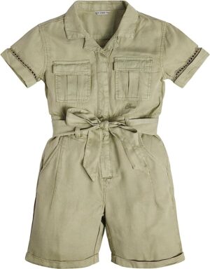 Guess Kids Tuta in Lyocell Verde Bambina