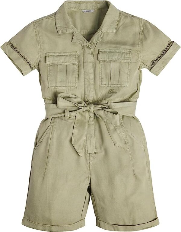 Guess Kids Tuta in Lyocell Verde Bambina