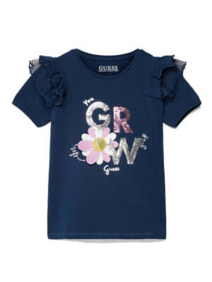 Guess Glitter Grow T-shirt Blu Bambina