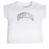 Guess Kid T-shirt con logo avorio iridescente Bianca Bambina