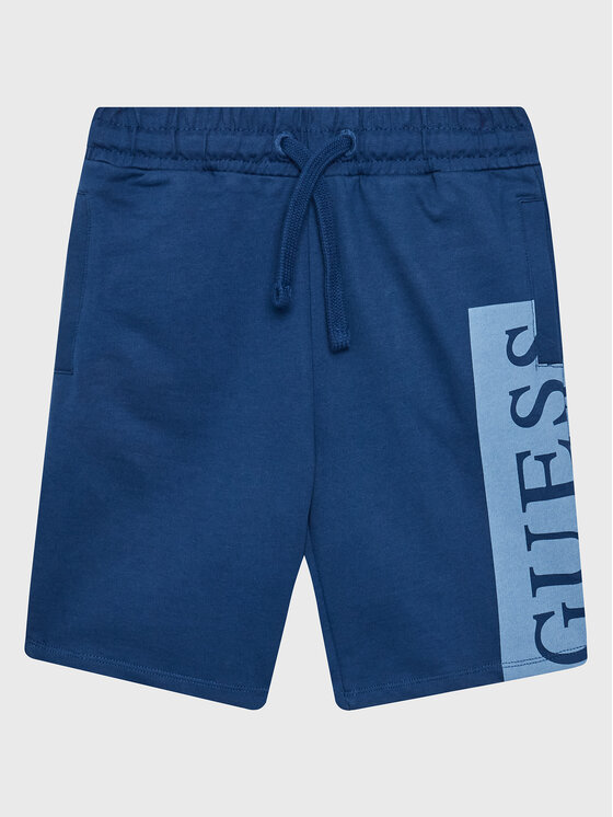 Guess Pantaloncini con logo blu navy Bambini Ragazzi