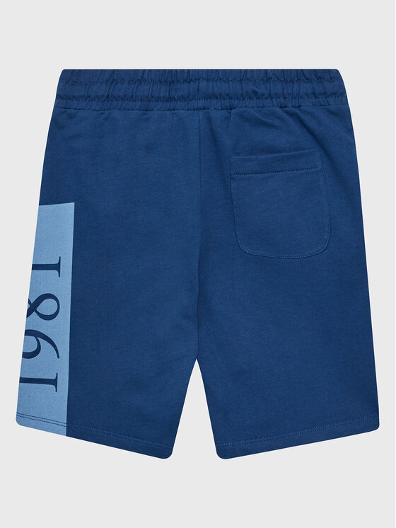 Guess Pantaloncini con logo blu navy Bambini Ragazzi