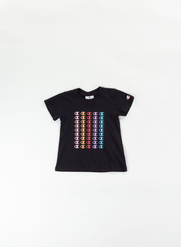 Champion Crewneck T-shirt Nera Bambina