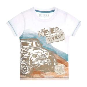 Guess T-shirt Bianca Con Stampa Centrale Bambini