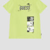 Guess T-shirt Verde Con Logo Centrale Bambini