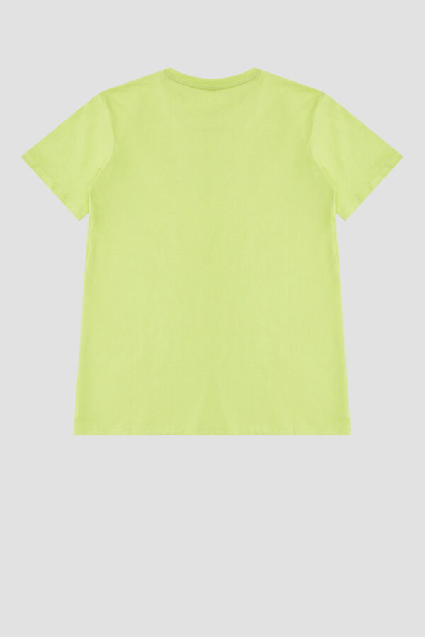 Guess T-shirt Verde Con Logo Centrale Bambini