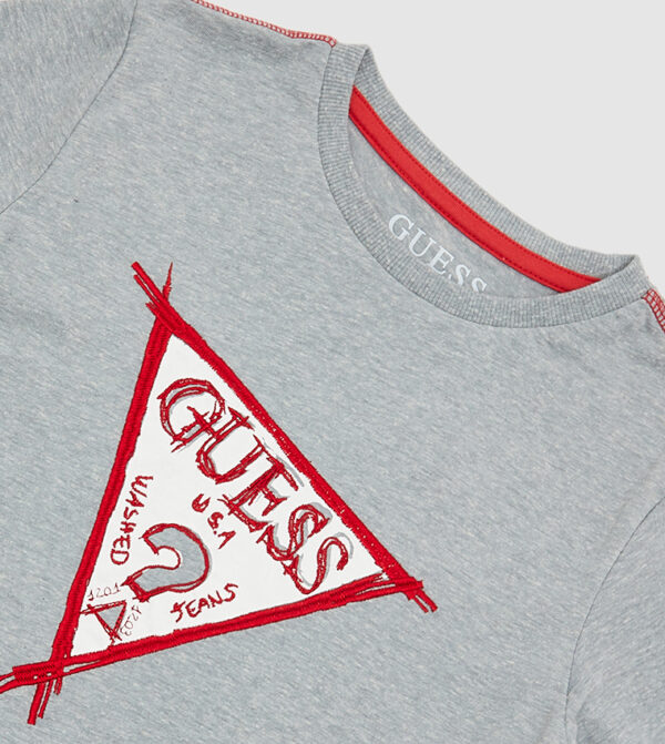 Guess T-shirt Rossa Con Marchio Ricamato Bambini