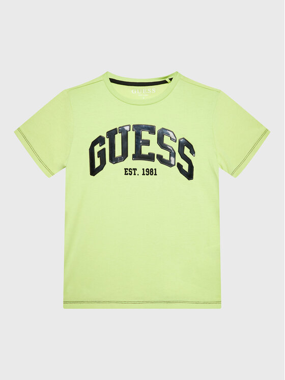Guess 3D-logo T-shirt Verde Lime Bambini