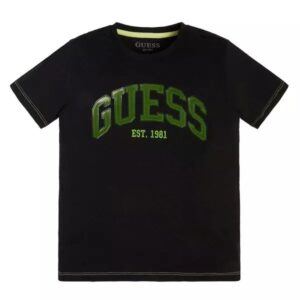 Guess T-shirt Nera Con Logo Centrale Bambini