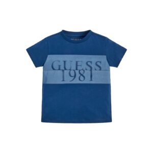 Guess T-shirt Blu Con Logo Centrale Bambini