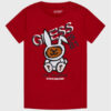 Guess T-shirt Rossa Con Marchio Ricamato Bambini