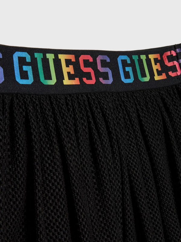 Guess  Stretch Net Midi Skirt Gonna nera  bambina