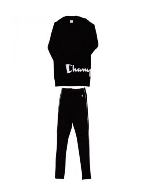 Champion Crewneck Suit Completo Total Black Bambina