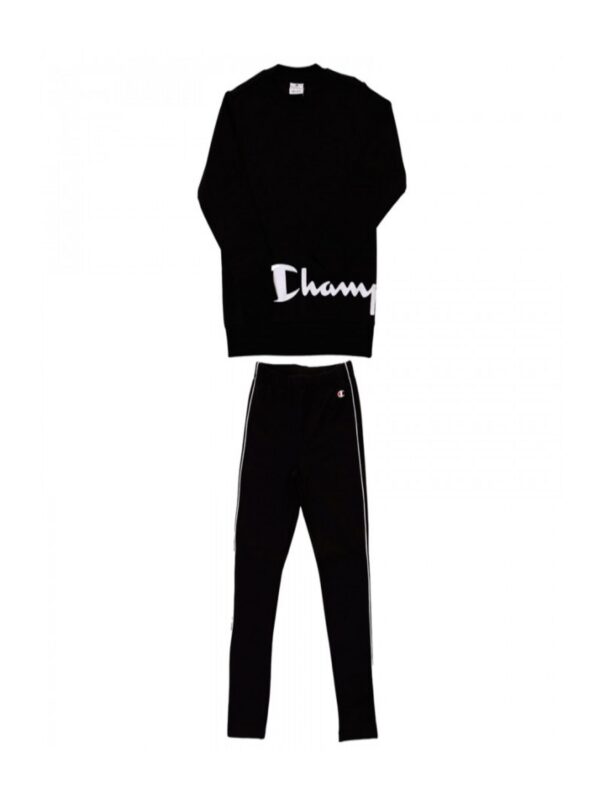 Champion Crewneck Suit Completo Total Black Bambina